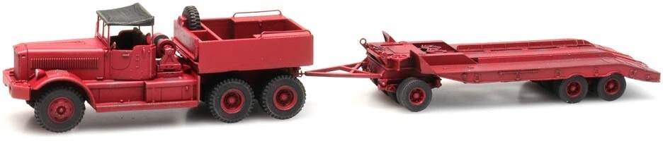 ARTITEC 387.430  Autocarro Diamond T con rimorchio rosso , uso  civile HO 1:87 - Immagine 4 di 4