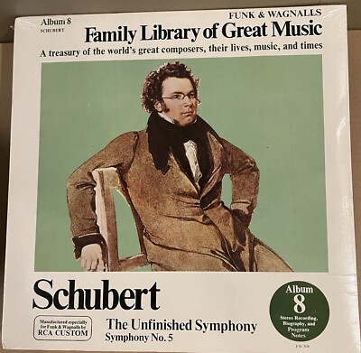 Family Library of Great Music ~Album  8 ~ SCHUBERT, 1976 FW-308 - Sealed