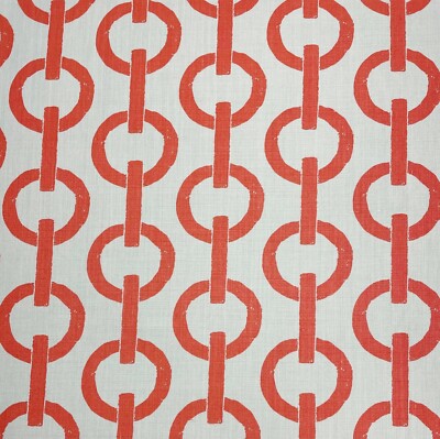 STUDIO B THOMPSON BUCKLE UP HOT CORAL ORANGE MULTIUSE LINEN FABRIC 2.8 YARD 54''W