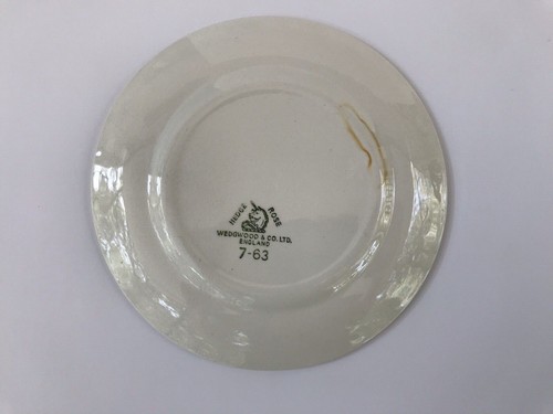 3 Wedgwood Flat Cups Hedge Rose White Embossed Flowers England Very Good - Picture 3 of 4