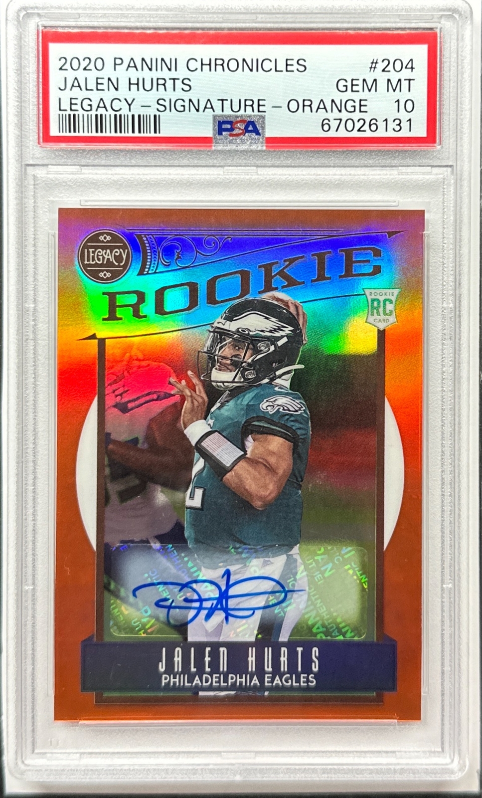 Jalen Hurts Panini Chronicles Legacy #204 Signature-Orange