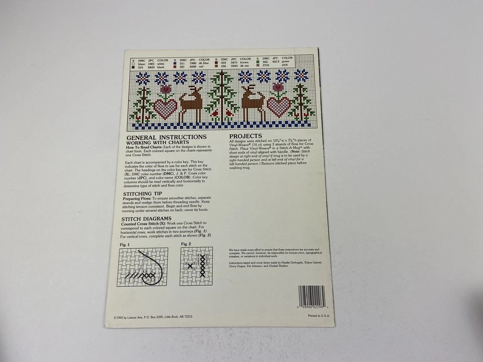 Leisure Arts Winter Mugs Cross Stitch Pattern Booklet Home Deer Trees Winter - Image 3 of 3