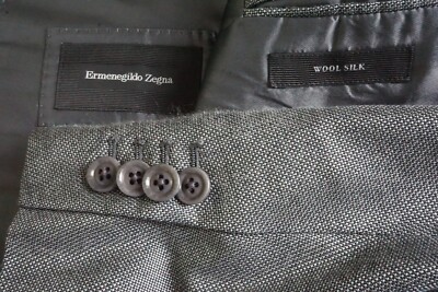 Ermenegildo Zegna Milano CURRENT Silk Blend Gray Woven Sport Coat Jacket Sz 50R
