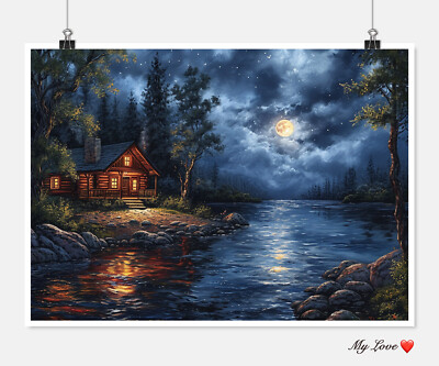 Under the Moon - DIY Chart Counted Cross Stitch Patterns Needlework DMC Color