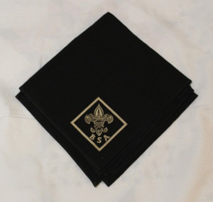 BSA National Issue 1933-47 Full Square Neckerchief, Solid Black Color