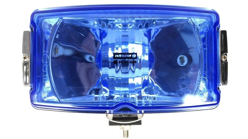 2x Fernscheinwerfer Blau Halogenscheinwerfer CHROM H3 123x220 m.Schutzgitter SET - Bild 4 von 4