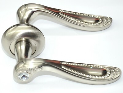 Diamant Türgriffe außen innen CHROM GOLD SATIN Kristall Hebel auf Rose