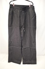 NWT Quince 100% European Linen Wide Leg Black Pants Size XL