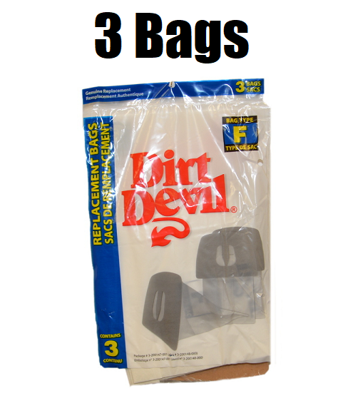 (3) Royal Dirt Devil Canister Type F Vacuum Bags 124SW GENUINE eBay