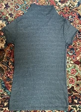 MICHAEL STARS Women Dark Gray Cap S/S Mock Neck Tee Top Shirt One Sz