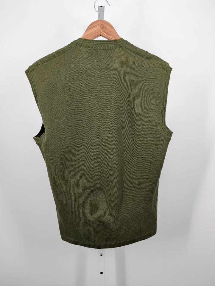 Chaleco Tejido Italiano De Colección Años 50 60 Nuevo de Lote Antiguo Tejido Cable Mod Verde Atómico Confezione Lusius Foto 3 de 4