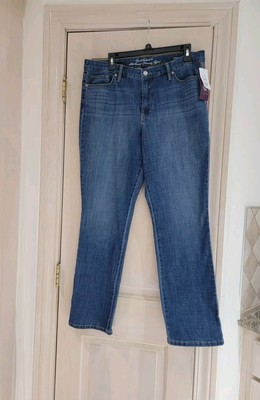 New Gloria Vanderbilt All Around Slimming Effect Straight Blue Jeans Womens  14