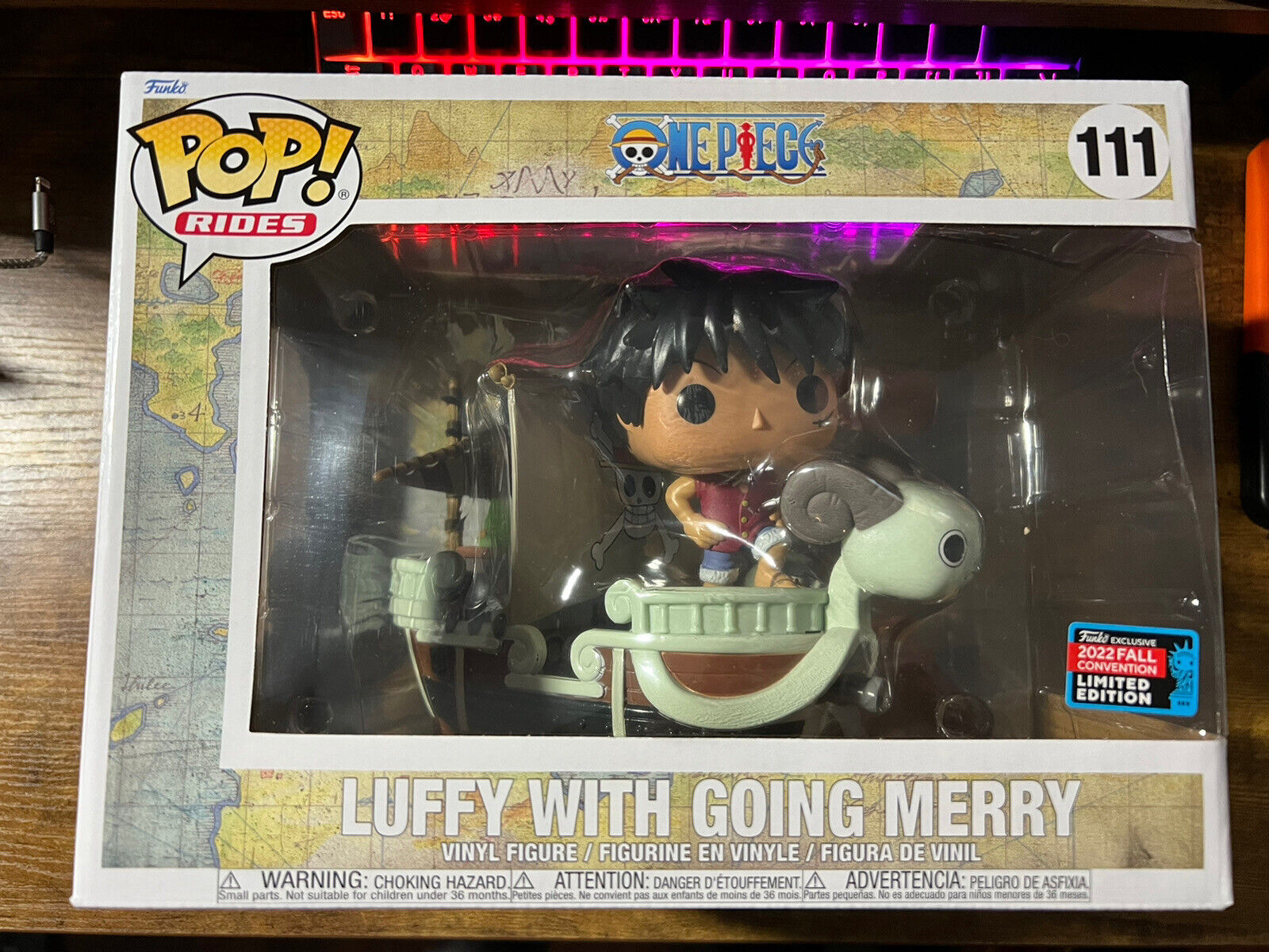 Funko Pop! Rides One Piece Luffy with Going Merry 2022 NYCC Exclusive  Figure #111Funko Pop! Rides One Piece Luffy with Going Merry 2022 NYCC  Exclusive Figure #111 - OFour