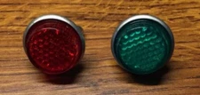 1 Pair Bicycle Wheel Hub Shiner Reflectors Green And Red￼ Vintage Style. ￼