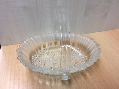Glashenkelkorb mit Weihnachtsdekor am Boden 24,2 x 16,5  17 cm 
