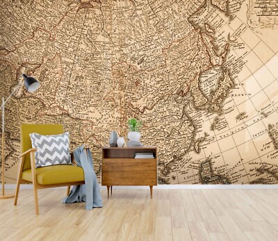 3D Vintage Map ZHUA44505 Wallpaper Wall Murals Removable Self-adhesive Ann