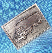 Trucker Belt Buckle Semi 18 Wheeler Truck Trailer Transport Vintage 80s .DBD821