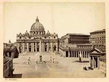 Rome St Peter's Excellent Large Vintage Albumen Photo 1880c Roma XL140