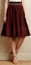 Maeve Diamond-Cut Skirt Size 4 Reg, 6 Reg Brown Color NW ANTHROPOLOGIE Tag