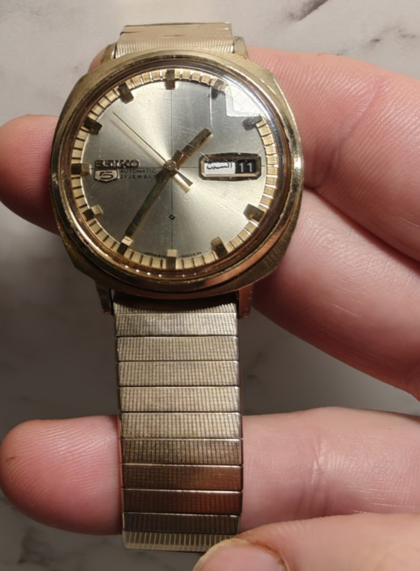 Vintage Seiko 5 Gold plated Day/Date Watch Ref 6119-6003 Automatic Working