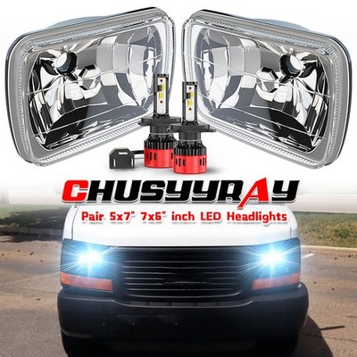 5x7'' 7x6'' LED Headlight Hi/Lo Beam H4 For GMC Savana 1500 2500 3500 Safari Van