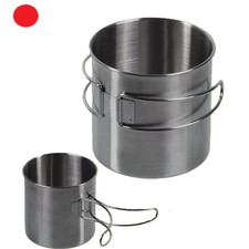 FELDBECHER TASSE TRINKBECHER SCHALE EDELSTAHL CAMPING OUTDOOR WANDERUNG 0,8 0,6