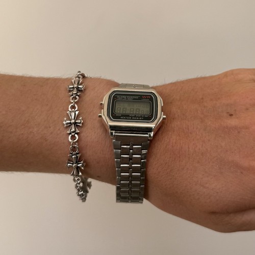 Reloj Digital Y2K Vintage Plateado - Acero Inoxidable, Ajustable, Unisex, Nuevo - Imagen 16 de 19