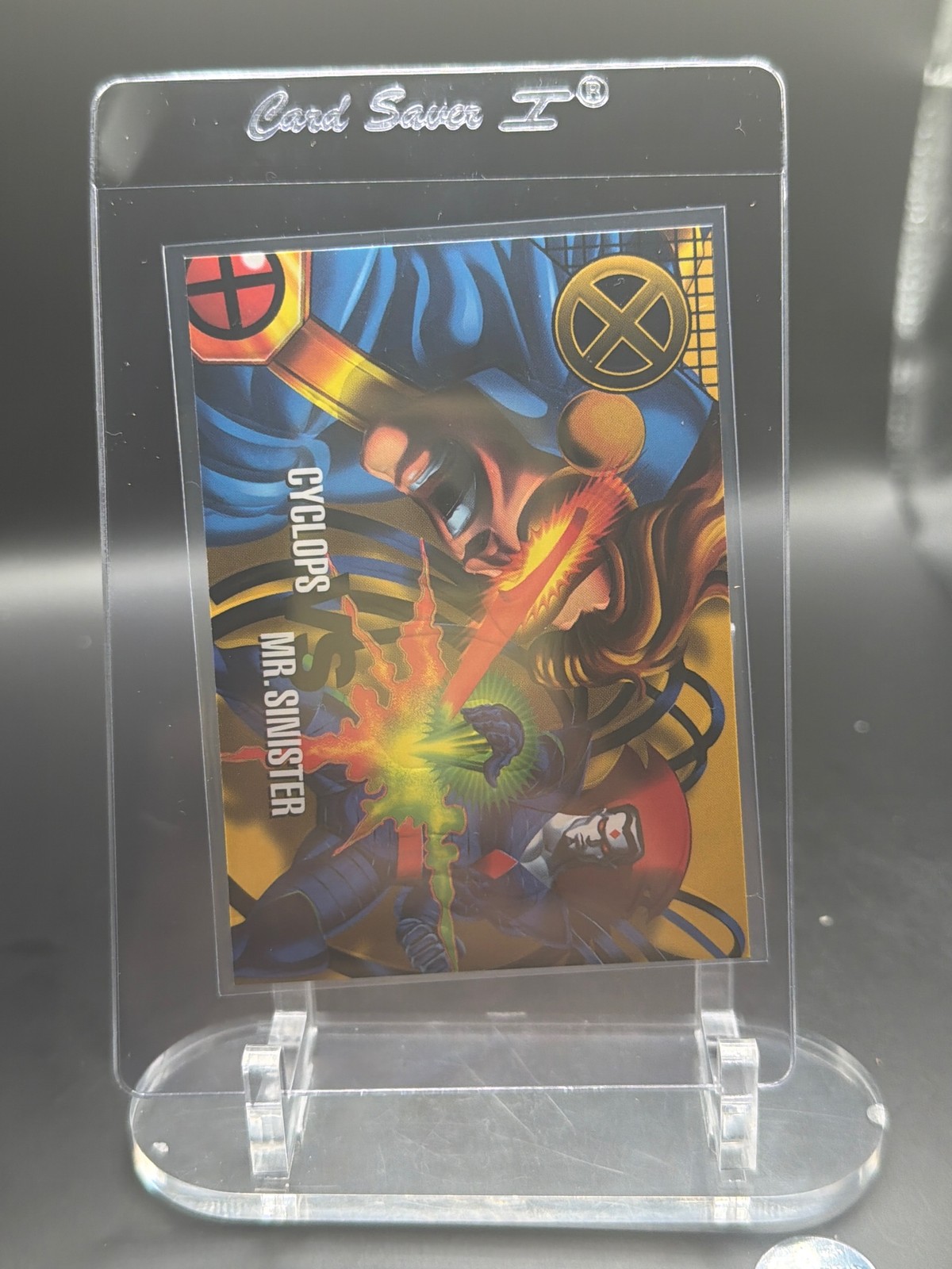 1996 Fleer/SkyBox Marvel Vision #50 Cyclops vs. Mr. Sinister