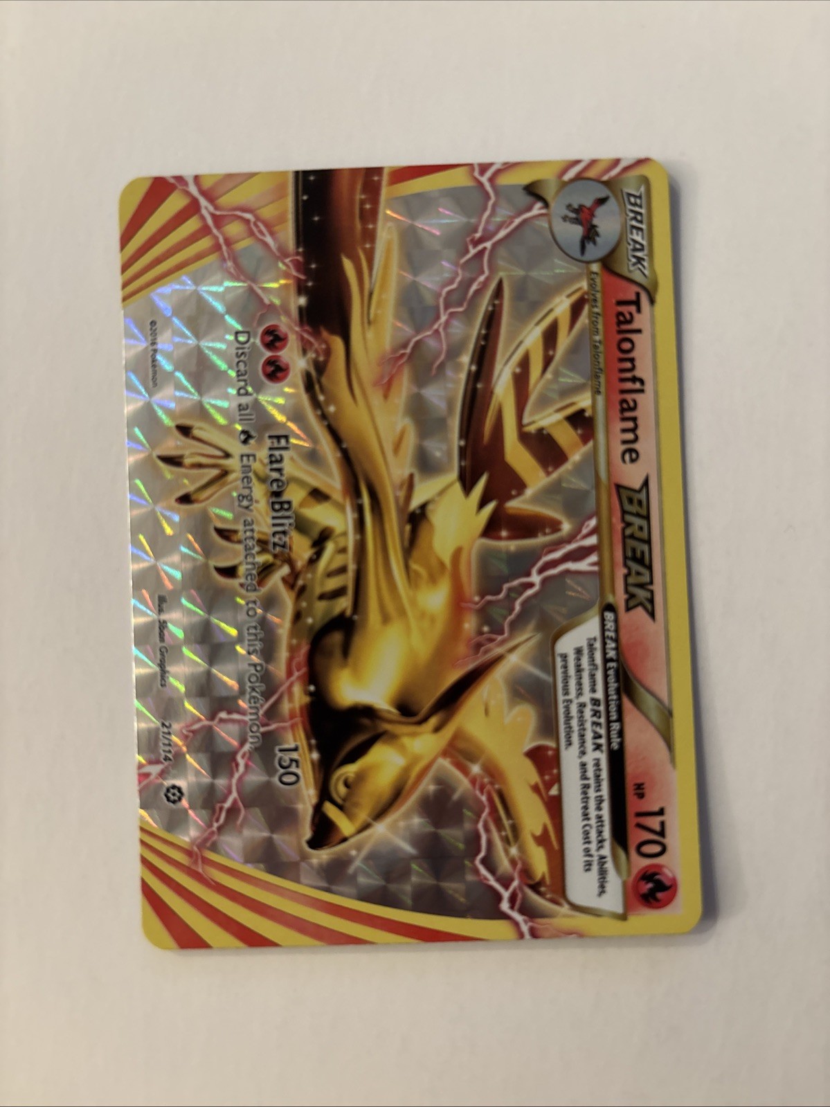 ** Talonflame Break 21/114 XY Steam Siege NM Pokemon