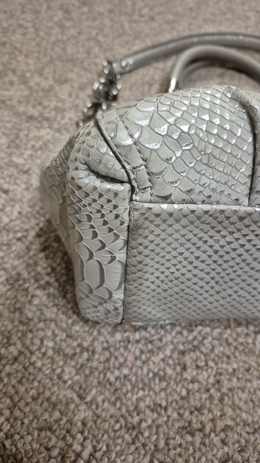 Coach Madison Pinnacle Python Embossed Gray/Silve… - image 9