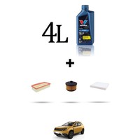 Hoffcar Set Service 3 Filter Und 4L ÖL FüR Dacia Duster Ii 1.0 Tce Lgp 67Kw Ab