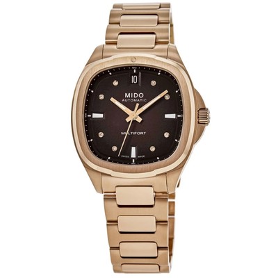New Mido Multifort Automatic Brown Diamond Women's Watch M049.307.33.296.00