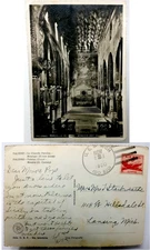 USS Rich Naval Ship Airmail Sicily Landmark Postcard 1950 Postmarked Italy
