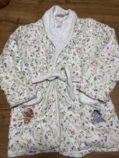 VINTAGE DISNEY Winnie The Pooh Eeyore 90s House Bath Gown Robe Floral S/M
