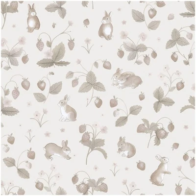Papel tapiz neutro Holden Decor Bunnies Berries pegar el papel guardería para niños