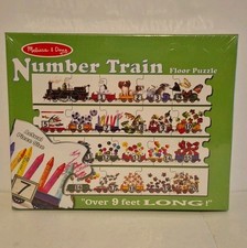 Melissa  Doug Number Train Floor Puzzle 425 -21 Jumbo Pieces-9 feet Long-NEW