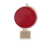 Magnete Mappamondo Rosso in Resina con Bordo Oro – 12 PEZZI