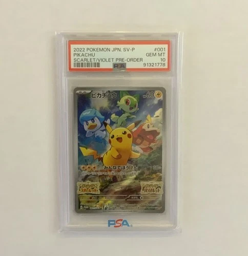 PSA 10 Pikachu 001/SV-P Promo Pre-Order Scarlet & Violet Pokemon Card Japanese