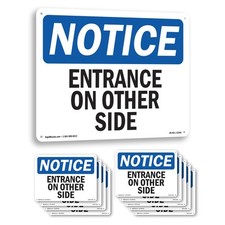 Entrance On Other Side OSHA Notice Sign Metal, Plastic, Or Decal - 5 or 10 Pack