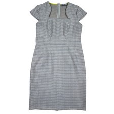Grace Karin Women Dress Sheath Gray Tweed Metallic Cap Sleeve Large