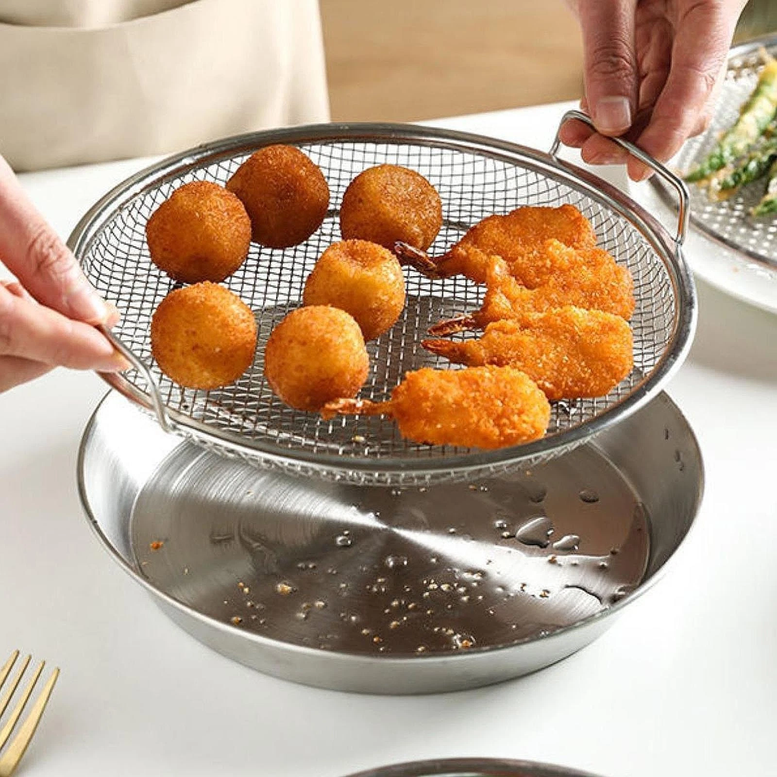 Fried Food Container Barbecue Basket Multi Functional Strainer Basket
