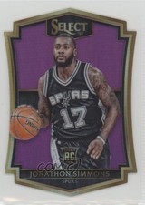 2015 Panini Select Premier Level Die-Cut Purple Prizm 14/99 Jonathon Simmons 1u6