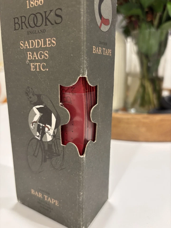 Nueva cinta de manillar de cuero Brooks roja - ¡Color raro! Foto 2 de 2