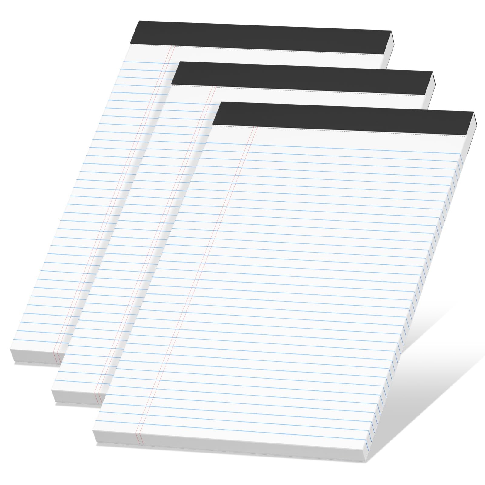 White Legal Pads 8.5 x 11 Narrow Ruled, 3 Pack x 11-30 Sheets, White-3