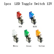 12V DC For Toggle Switch with Illuminated LED and Spring Airplane Missile Cover