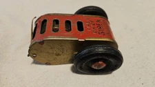 Kingsbury Toys Fire Chief Siren  Windup Tin Toy Push Toy (Works)