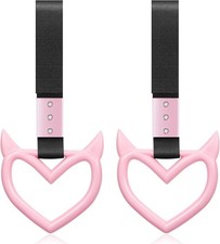 Heart Handle Keychains for Car Interior Exterior Decoration Pink,Devil Style 