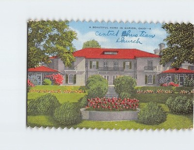 Postcard A Beautiful Home in Marion Ohio USA