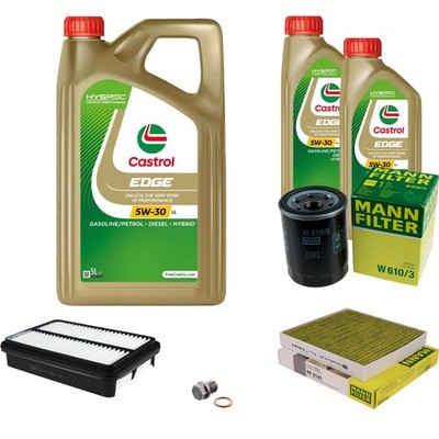 MANN-FILTER Inspektionspaket 7 L Castrol EDGE 5W-30 für Mitsubishi Outlander