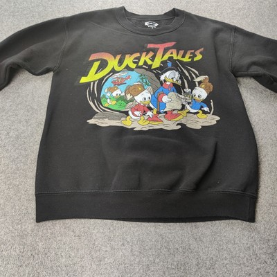 Disney Duck Tales Sweatshirt Men Small Black Scrooge McDuck Huey Dewey Louie